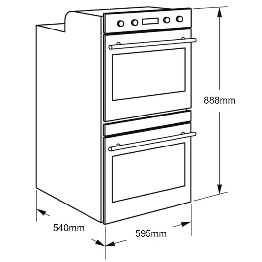 Artusi CAO888X1 60cm Stainless Steel Electric Built-In Double Oven - The Appliance Guys