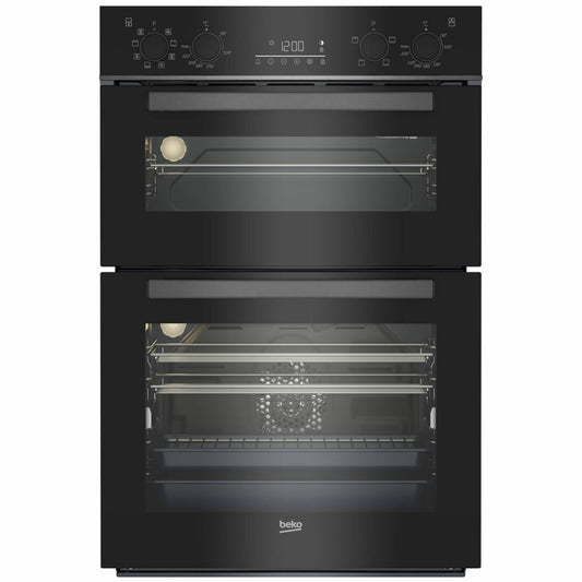 Beko BBO6811DDX 60cm Black Built-In Double Electric Oven with SteamShine® - The Appliance Guys