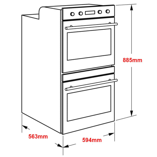 Euro Appliances EO8060DBK 60cm Black Double Oven - The Appliance Guys