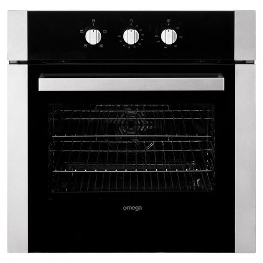 Omega OO654X 60cm Stainless Steel 4 Function Electric Wall Oven - The Appliance Guys