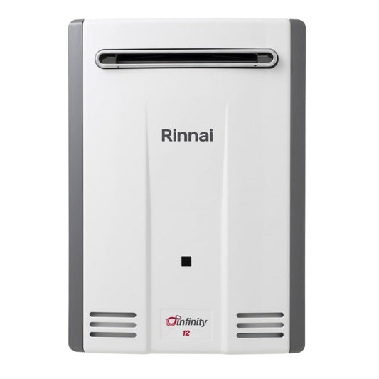 Rinnai INF12L60MA 12L White Infinity 12 60°C LPG Continuous Hot Water System - The Appliance Guys