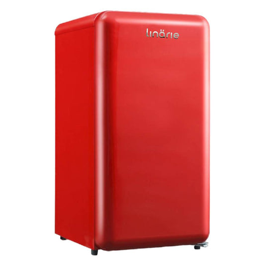 Linarie Tignes LK90TTRED 91L Red Retro Mini Fridge with Built-In Freezer Compartment