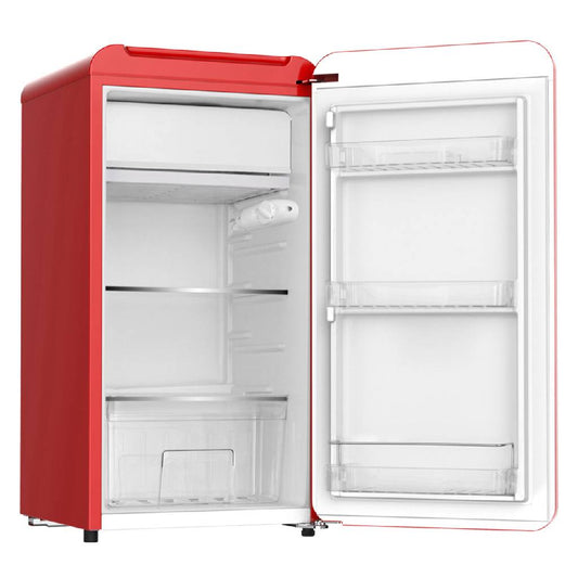 Linarie Tignes LK90TTRED 91L Red Retro Mini Fridge with Built-In Freezer Compartment