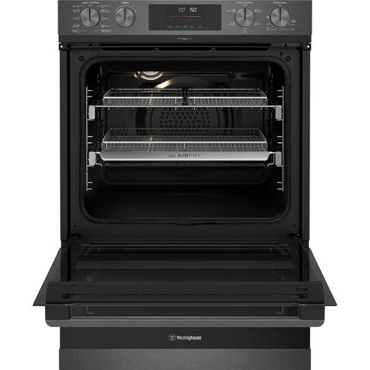 Westinghouse WVEP6727DD 60cm Dark Stainless Pyroclean Duo Oven with Dual Airfry