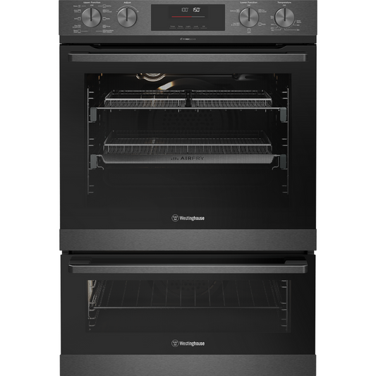 Westinghouse WVEP6727DD 60cm Dark Stainless Pyroclean Duo Oven with Dual Airfry