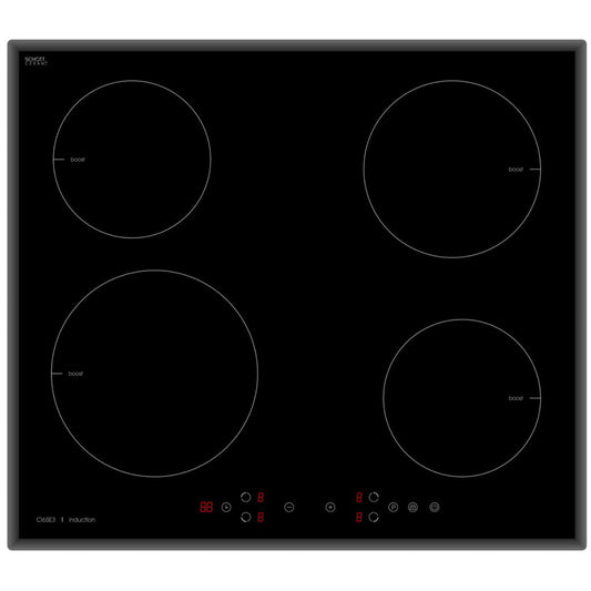 Arc CI6SE3 60cm Black Induction Cooktop - The Appliance Guys