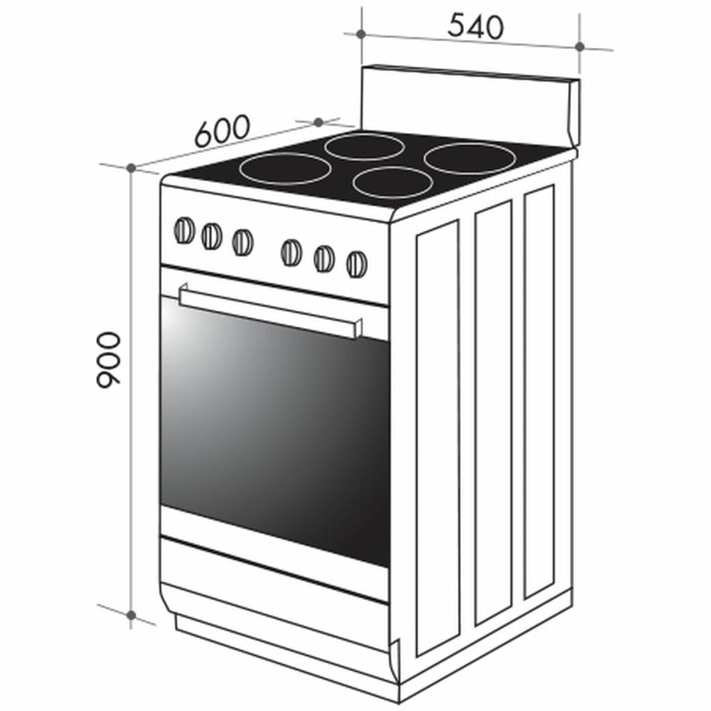 Artusi AFDE5470W 54cm White Electric Solid Hotplate Freestanding Stove - The Appliance Guys