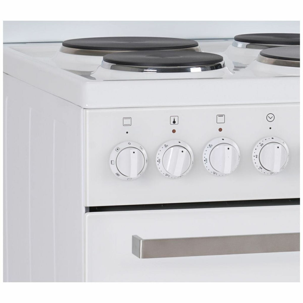 Artusi AFDE5470W 54cm White Electric Solid Hotplate Freestanding Stove - The Appliance Guys