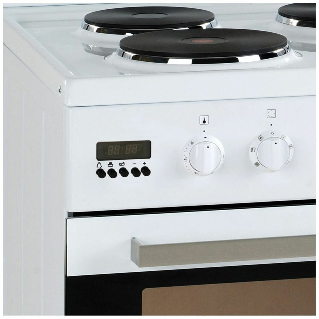 Artusi AFE607W 60cm White Electric Solid Hotplate Freestanding Stove - The Appliance Guys