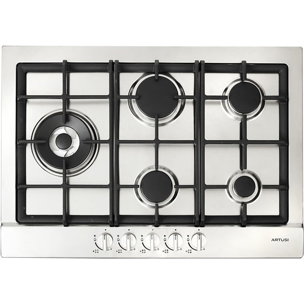 Artusi AGH70XFFD 70cm Stainless Steel Maximus Series Gas Cooktop - The Appliance Guys