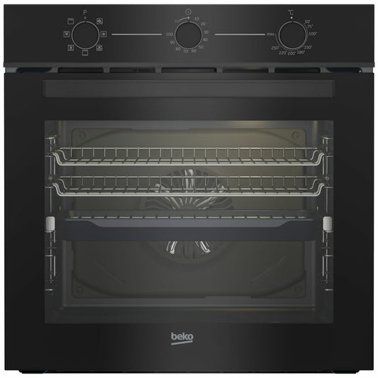 Beko BBO6850MDX 60cm Black Aeroperfect™ Built-In Electric Oven with SteamShine® - The Appliance Guys