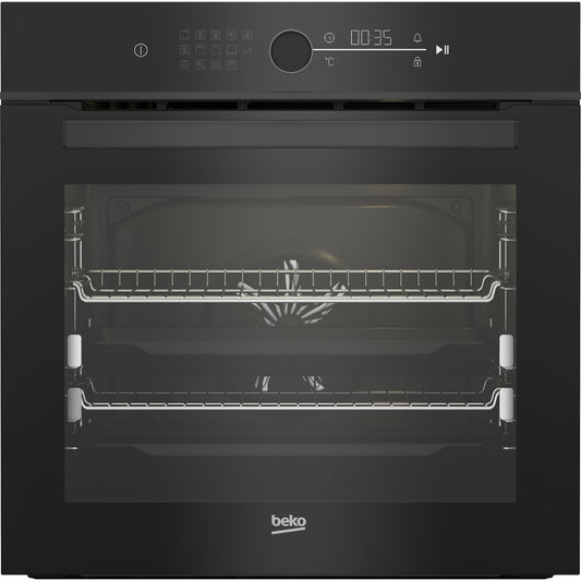 Beko BBO6852PDX 60cm Black Pyrolytic Built-In Electric Oven with Aeroperfect™ - The Appliance Guys