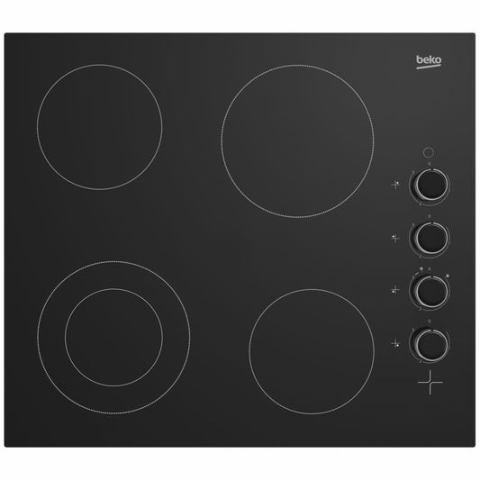 Beko BCT601CG 60cm Black Vitroceramic Electric Built-In Cooktop - The Appliance Guys