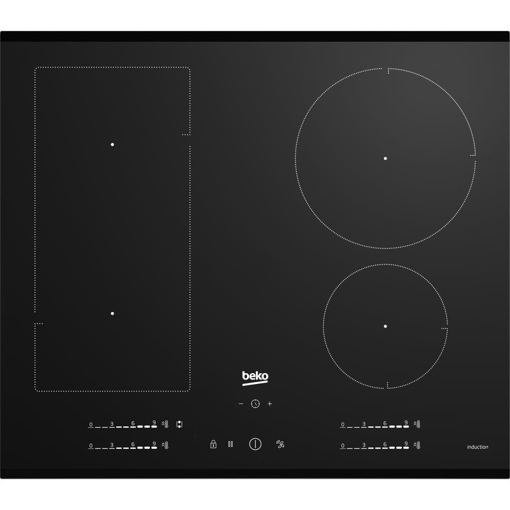 Beko BCT601IGN 60cm Black Induction Electric Cooktop with Indyflex™ Zone - The Appliance Guys