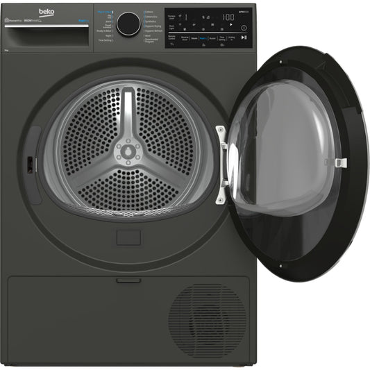 Beko BDPB904HG 9kg Black Hybrid Heat Pump Dryer with Steam Refresh - The Appliance Guys