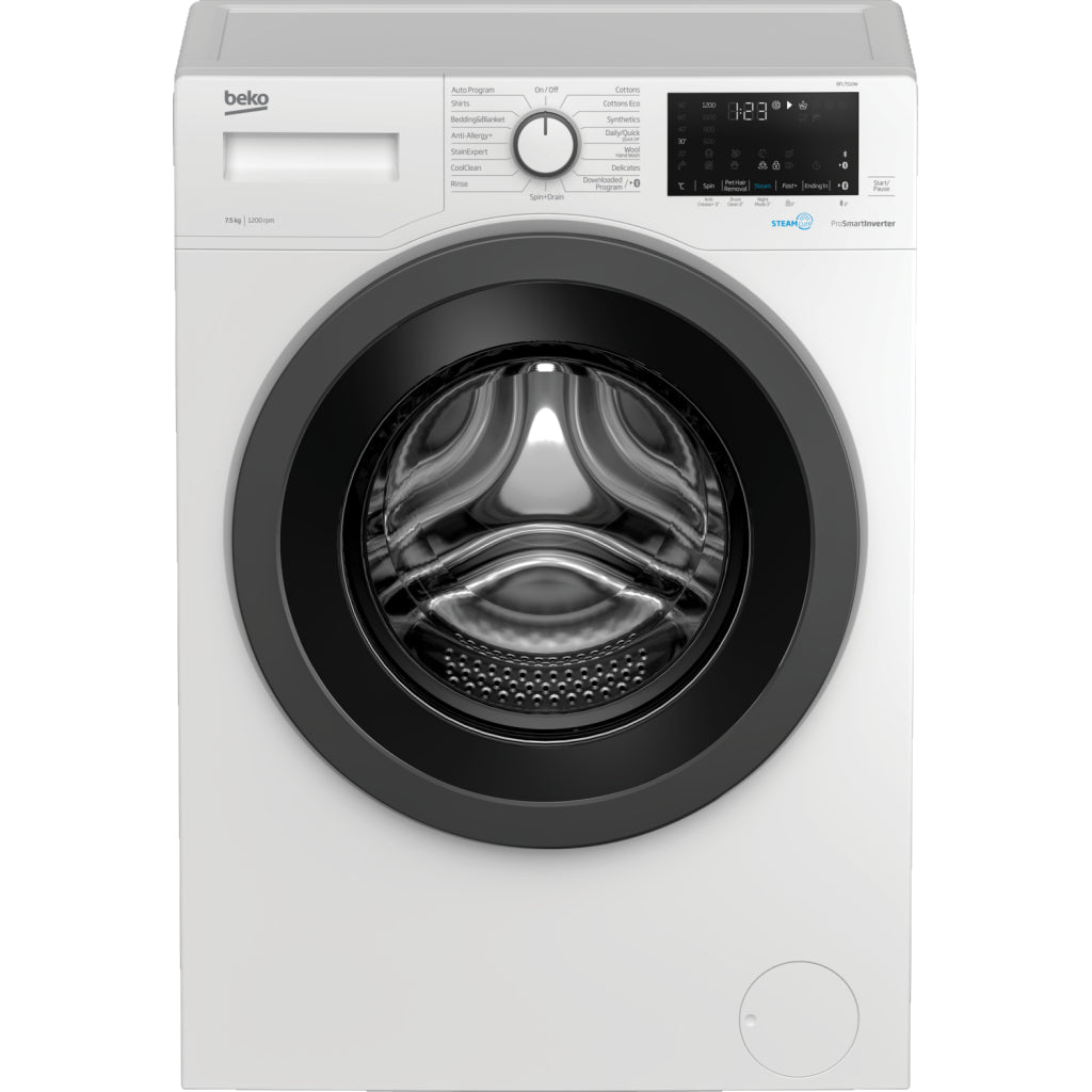 Beko BFL7510W 7.5kg White Front Load Washing Machine - The Appliance Guys