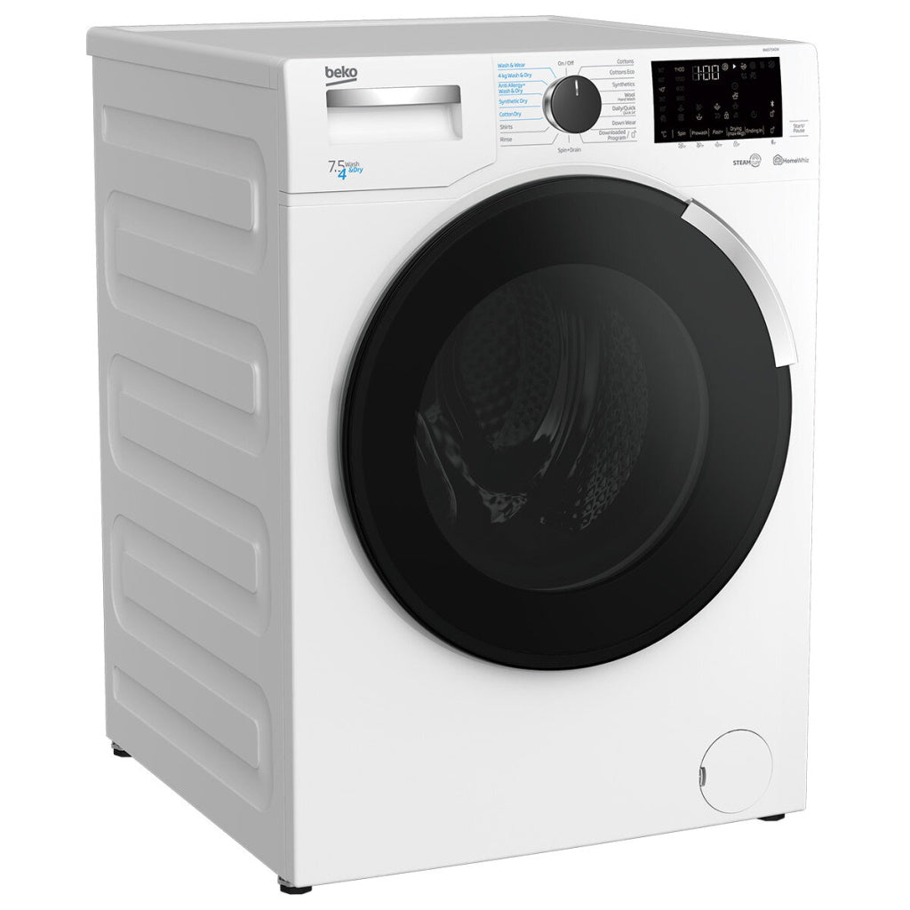 Beko BWD7541W 7.5kg/4 kg White Washer Dryer Combo with SteamCure - The Appliance Guys