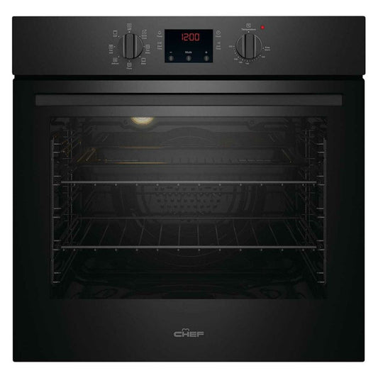 CHEF CVE614DB 60cm Electric Black Built-In Oven - The Appliances Guys