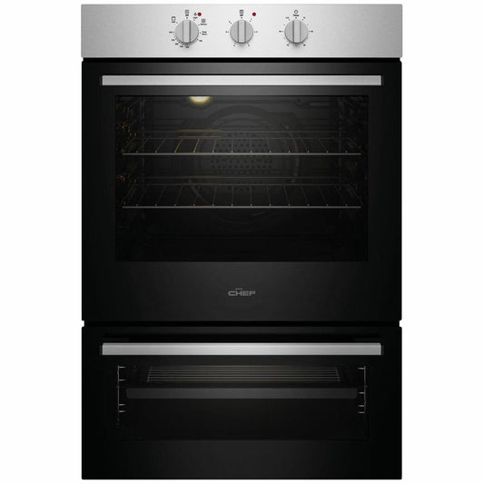 CHEF CVE662SB 60cm Stainless Steel Built-In Electric Oven with Separate Grill - The Appliance Guys