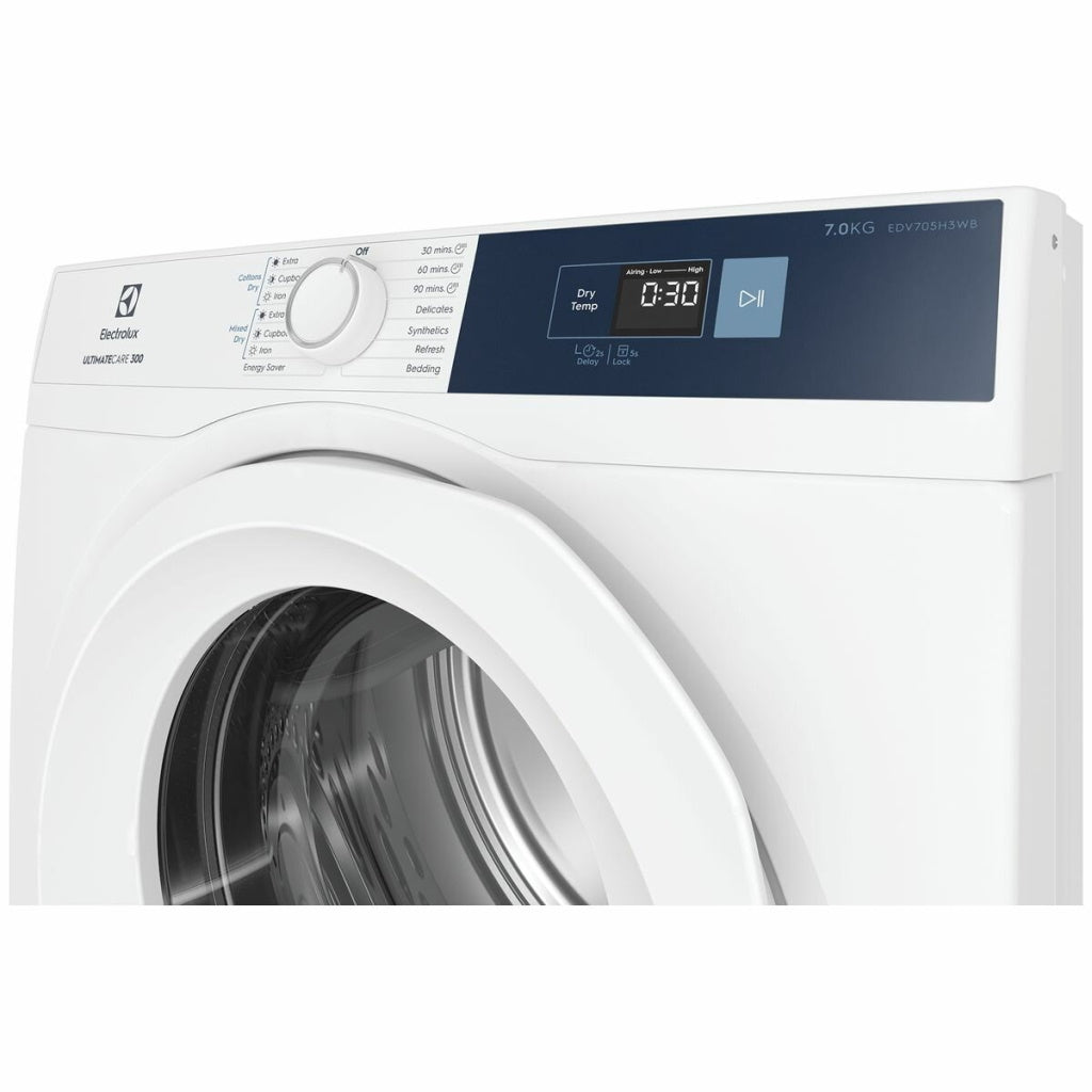 Electrolux EDV705H3WB 7kg White UltimateCare SensorDry Vented Tumble Dryer - The Appliance Guys