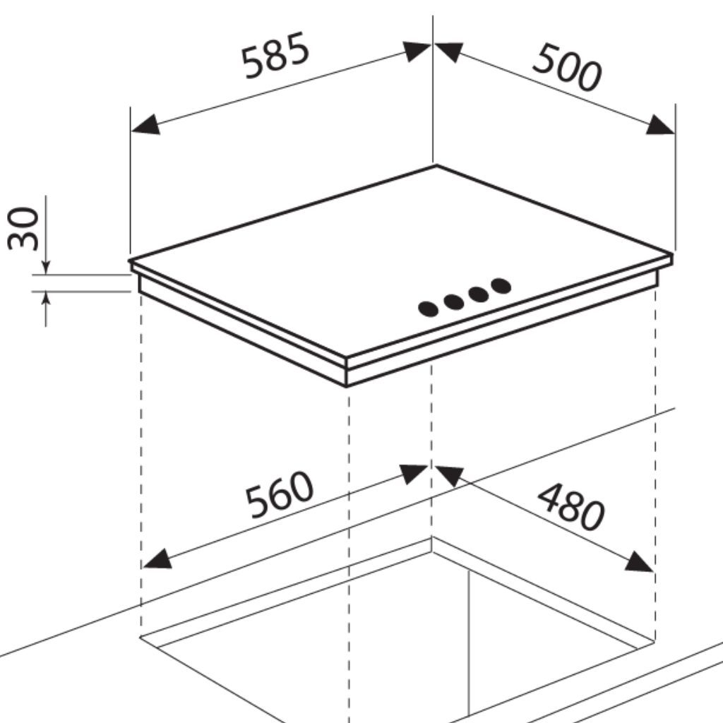 Emilia SEC64GWI 60cm Stainless Steel Gas Cooktop The Appliance Guys