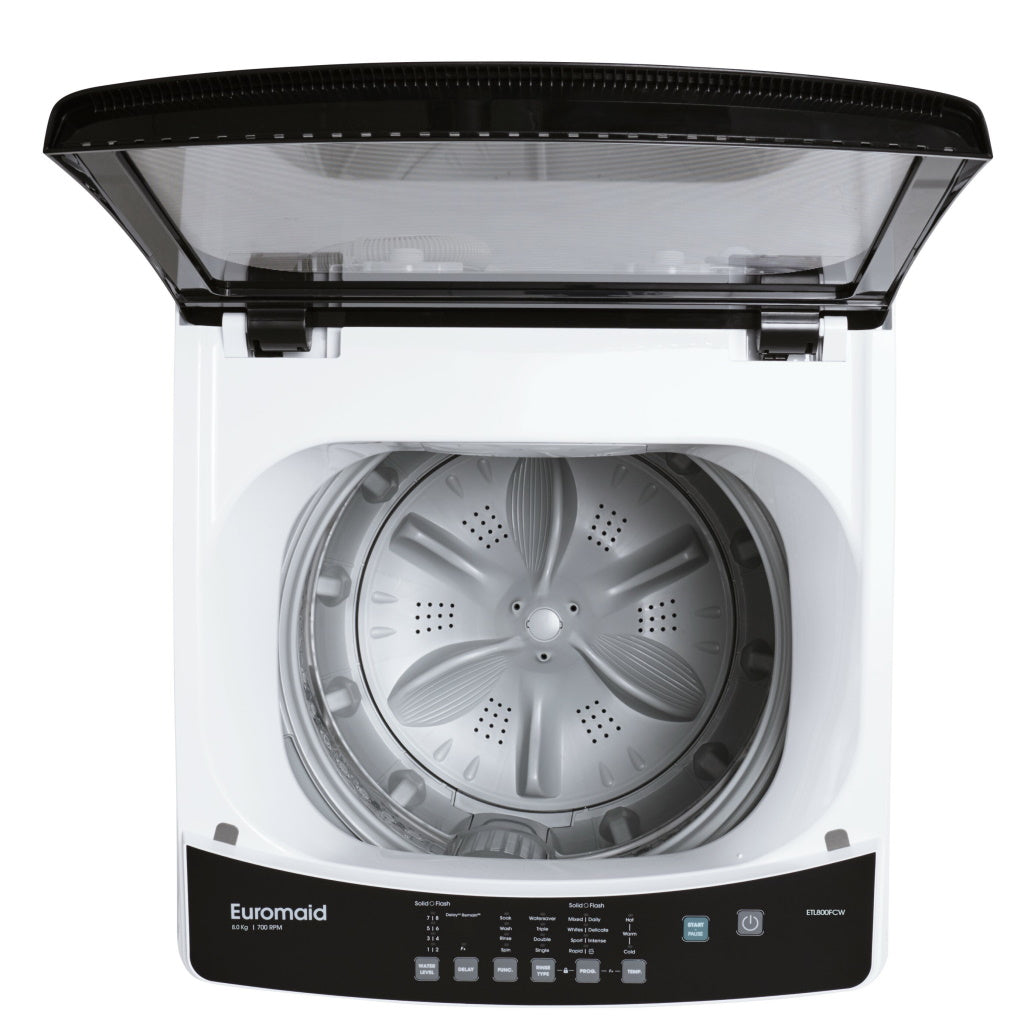 Euromaid ETL700FCW 7kg White Top Load Washing Machine - The Appliance Guys