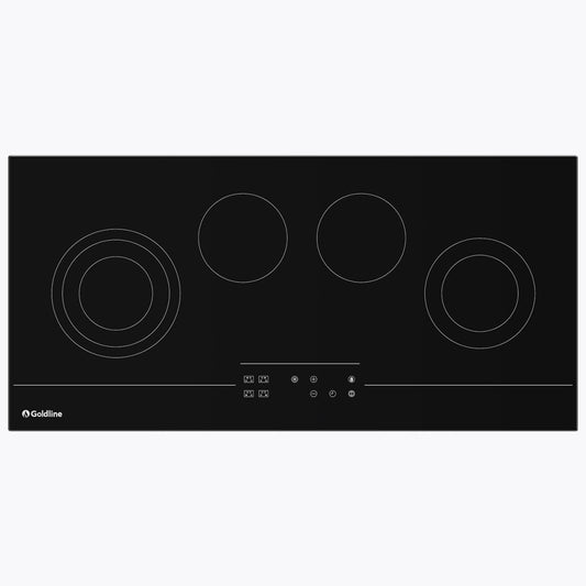 Goldline RZ94T-1 90cm Black Glass Electric Cooktop - The Appliance Guys