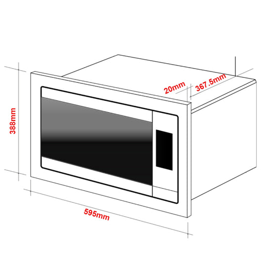 Omega OMW34X 34L Built-In Microwave with Grill - The Appliance Store