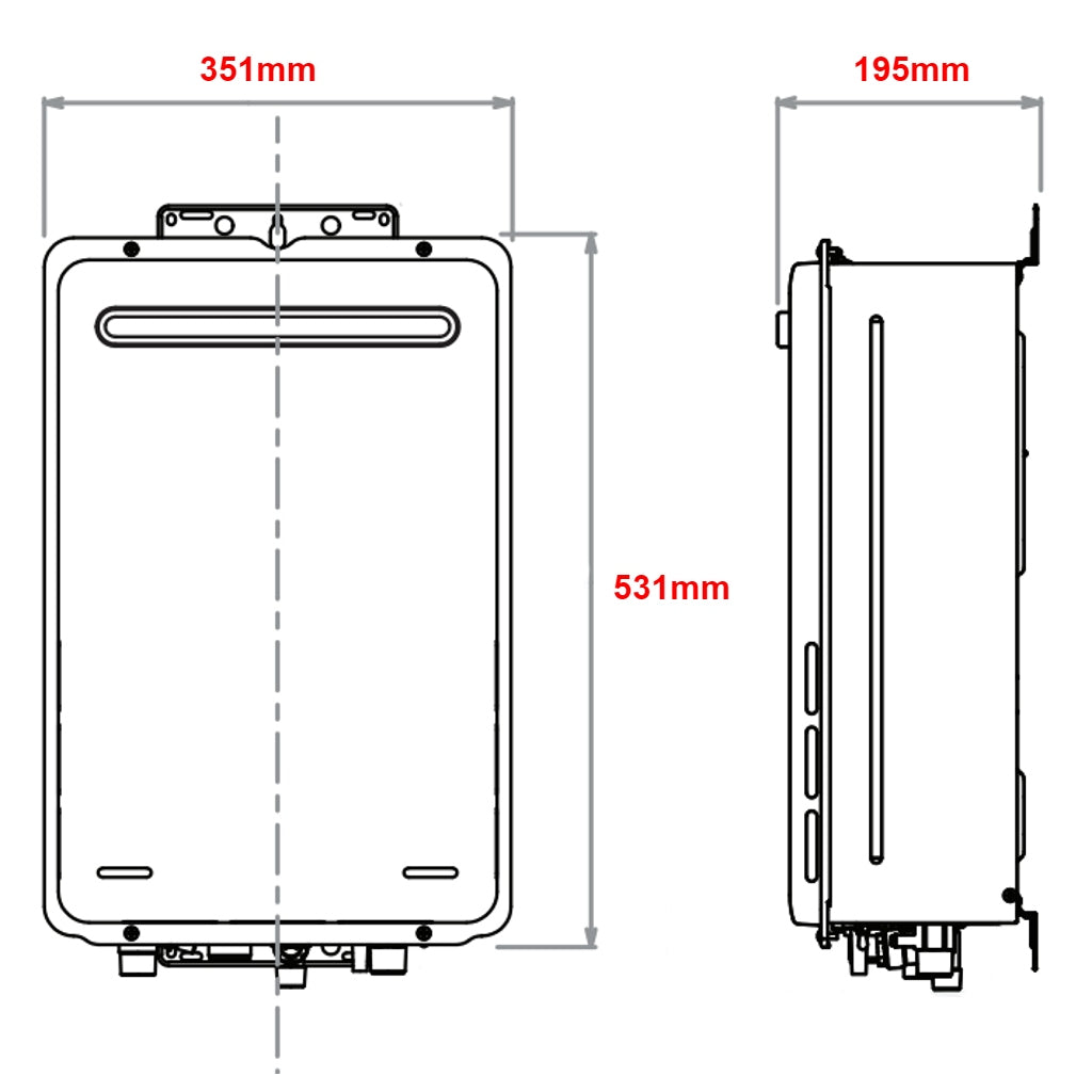 Rinnai B16L50A 16L Builders B16 50°C LPG Continuous Flow Hot Water System -  The Appliance Guys