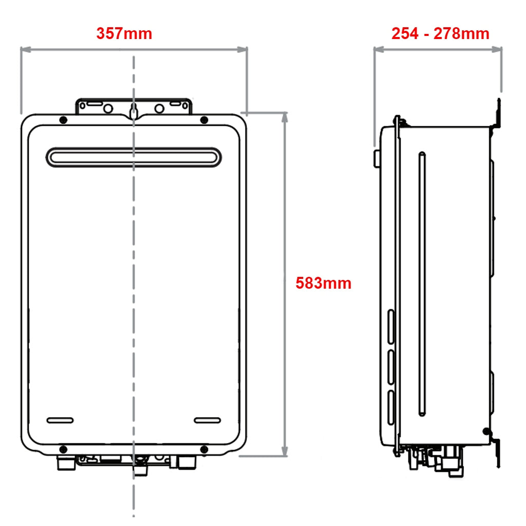 Rinnai INF28iL50 28L Infinity 28i Internal 50°C LPG Continuous Hot Water  System - The Appliance Guys