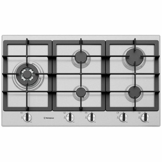 Westinghouse WHG954SC 90cm Stainless Steel Gas Cooktop - The Appliance Guys
